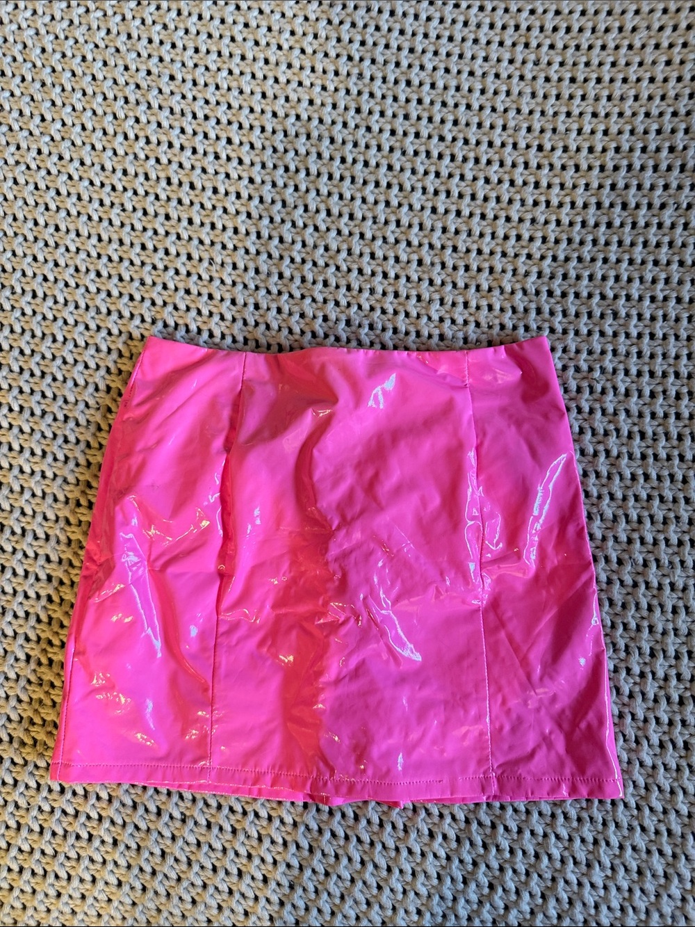 Hot Pink Vinyl Mini Skirt - Amazon